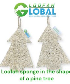 Loofah sponge in the shape of a pine tree
