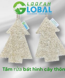Tấm rửa chén xơ mướp hình cây thông