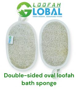 Doubal-sided oval loofah bath sponge