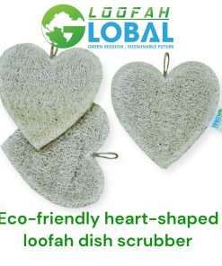 Eco-friendly heart-shaped loofah dish scrubber