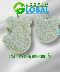 Tấm rửa chén xơ mướp hình con gấu