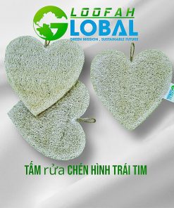Tấm rửa chén xơ mướp hình trái tim